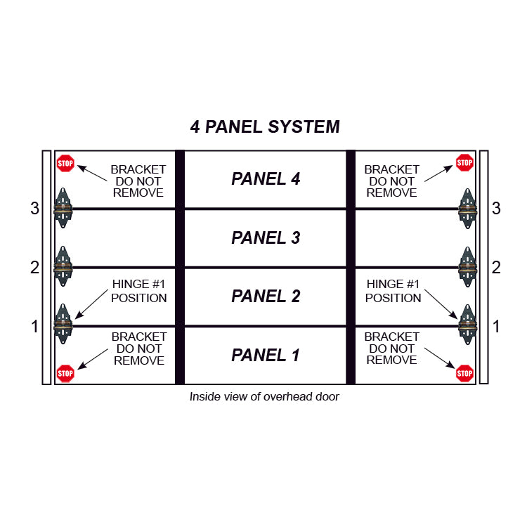 Single Stall 4 Panel Residential Garage Door System
