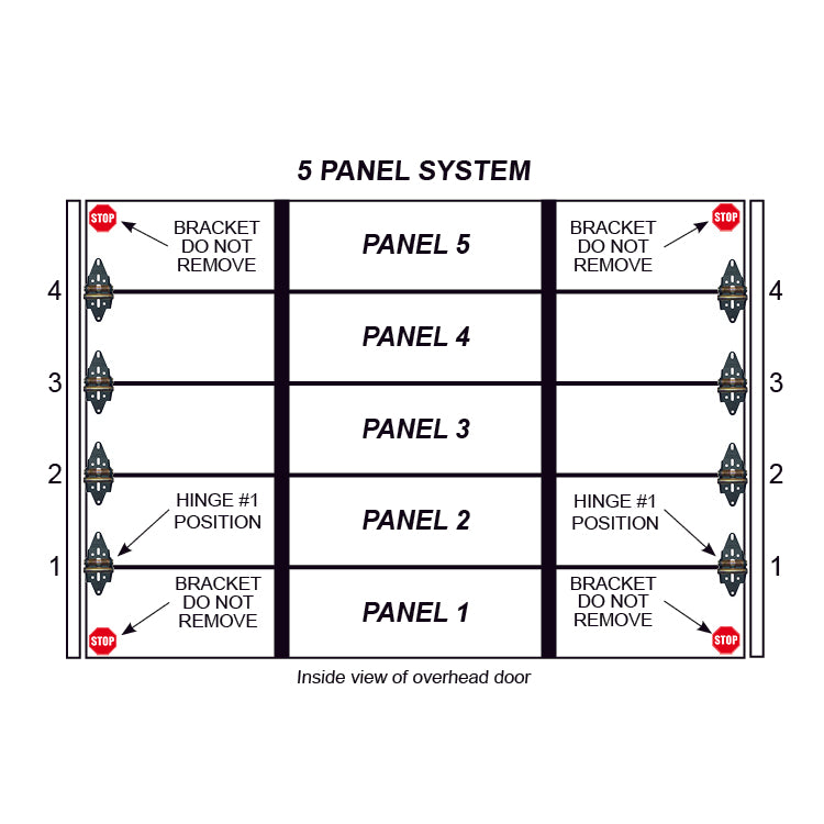 Single Stall 5 Panel Residential Garage Door System