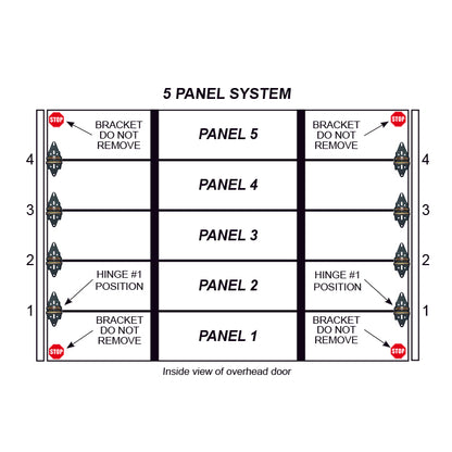 Single Stall 5 Panel Residential Garage Door System