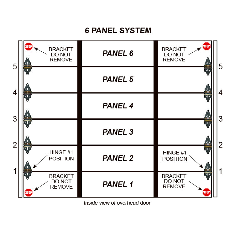 6 Panel Residential Garage Door System (R4416-60) – Green Hinge System