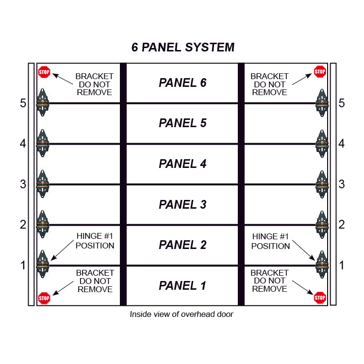 Single Stall 6 Panel Residential Garage Door System