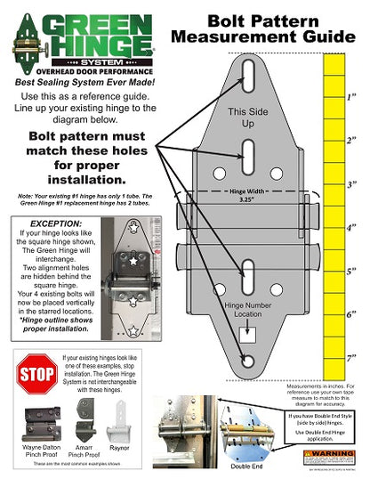 Residential Overheard Door Single Hinges (Doors UNDER 12')
